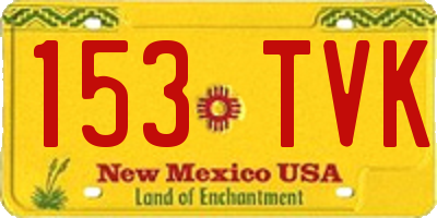 NM license plate 153TVK