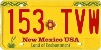 NM license plate 153TVW