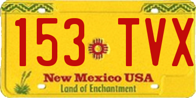 NM license plate 153TVX