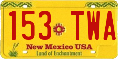 NM license plate 153TWA