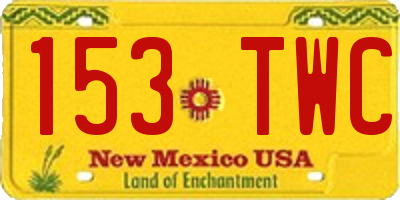 NM license plate 153TWC
