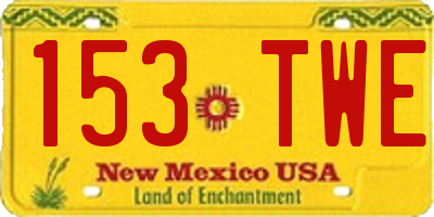 NM license plate 153TWE