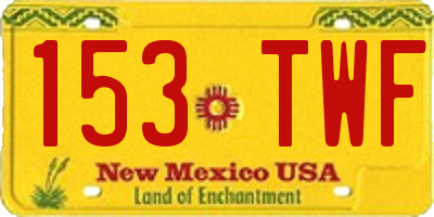 NM license plate 153TWF