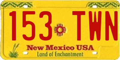 NM license plate 153TWN