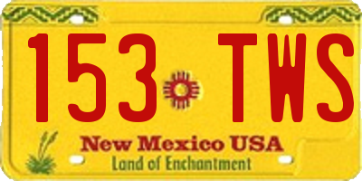 NM license plate 153TWS