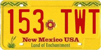 NM license plate 153TWT