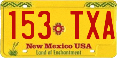 NM license plate 153TXA