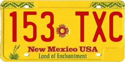 NM license plate 153TXC