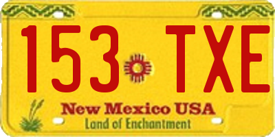 NM license plate 153TXE