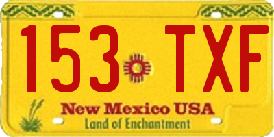 NM license plate 153TXF