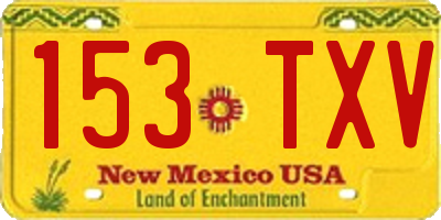 NM license plate 153TXV