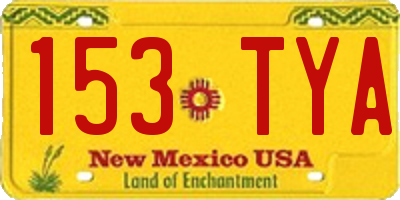 NM license plate 153TYA