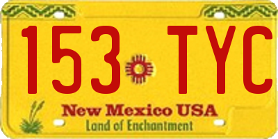 NM license plate 153TYC