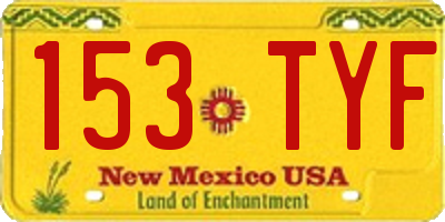NM license plate 153TYF
