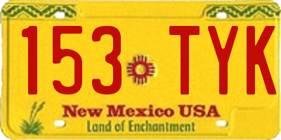NM license plate 153TYK