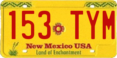 NM license plate 153TYM