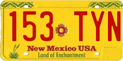 NM license plate 153TYN