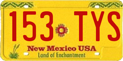 NM license plate 153TYS