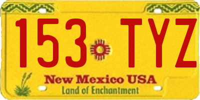 NM license plate 153TYZ