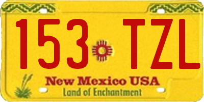 NM license plate 153TZL