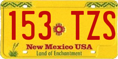 NM license plate 153TZS