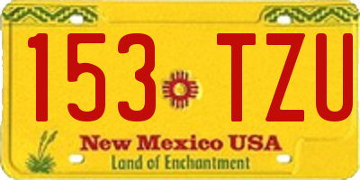 NM license plate 153TZU