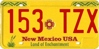 NM license plate 153TZX