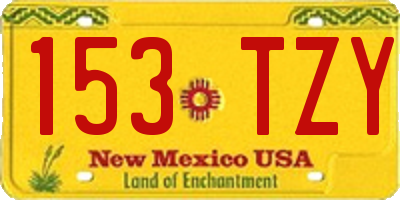 NM license plate 153TZY