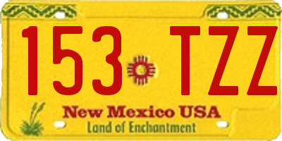 NM license plate 153TZZ