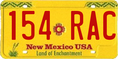 NM license plate 154RAC