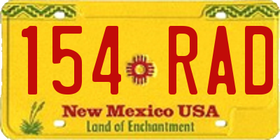 NM license plate 154RAD