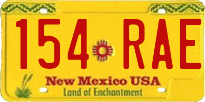 NM license plate 154RAE