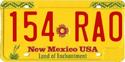 NM license plate 154RAO