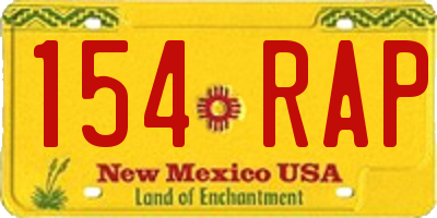 NM license plate 154RAP