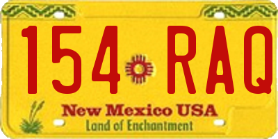 NM license plate 154RAQ