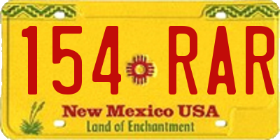 NM license plate 154RAR