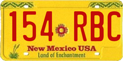 NM license plate 154RBC