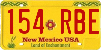 NM license plate 154RBE