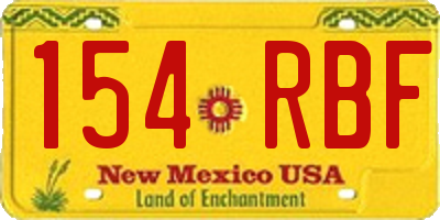 NM license plate 154RBF