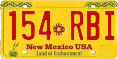 NM license plate 154RBI