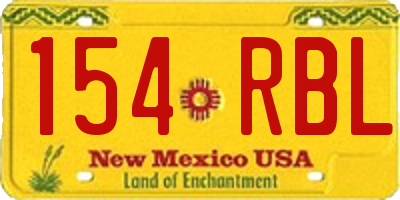 NM license plate 154RBL
