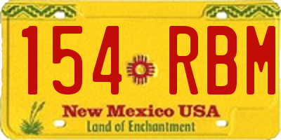 NM license plate 154RBM