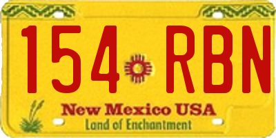 NM license plate 154RBN