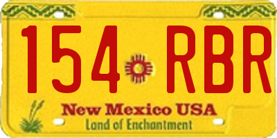 NM license plate 154RBR