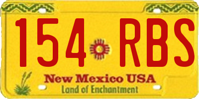 NM license plate 154RBS