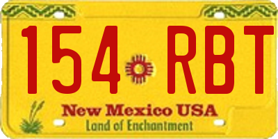 NM license plate 154RBT