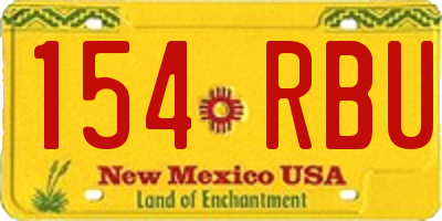 NM license plate 154RBU