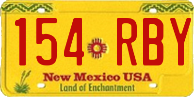 NM license plate 154RBY