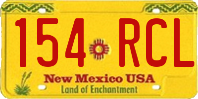 NM license plate 154RCL