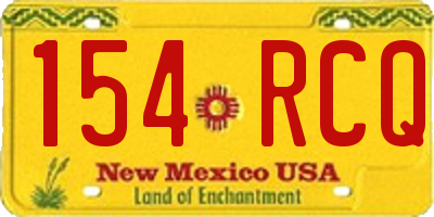 NM license plate 154RCQ